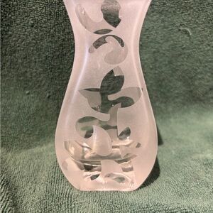 Frosted Glass Decorative Vase - white